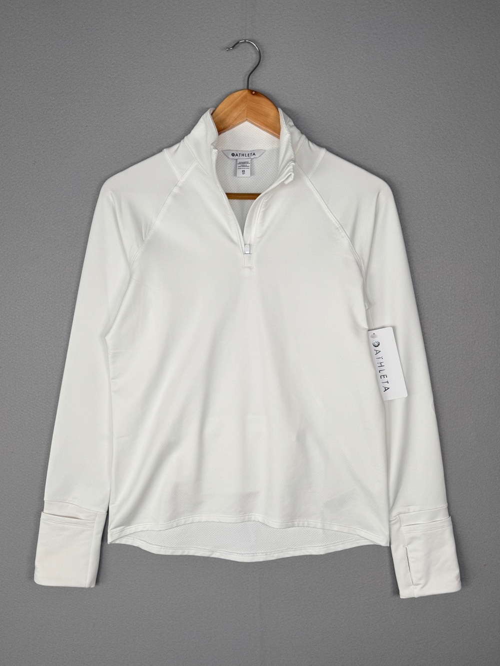 Athleta Whistler Half Zip Pullover Bright White XS Athletic Top Running
